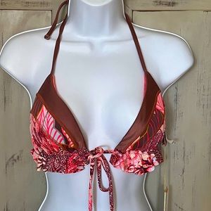 Maaji Reversable tropical ruffled bikini top large Anthro NWT XL